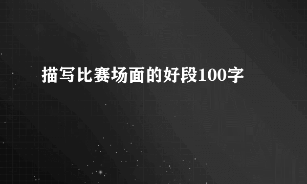 描写比赛场面的好段100字