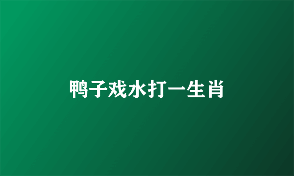 鸭子戏水打一生肖