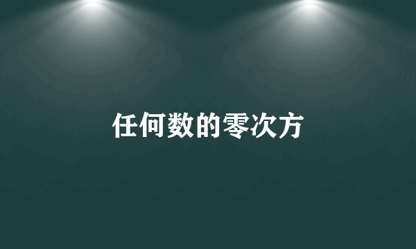 任何数的零次方