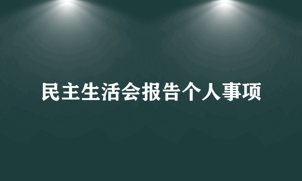 民主生活会报告个人事项