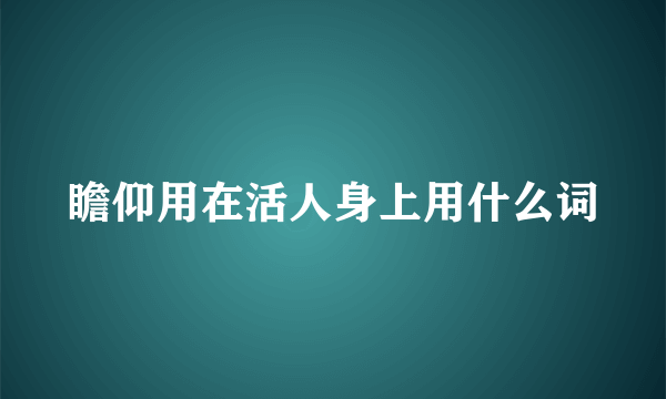 瞻仰用在活人身上用什么词