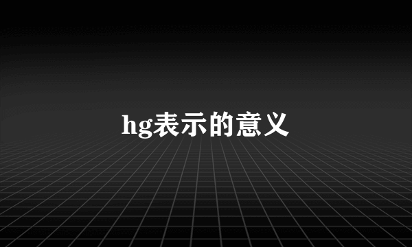 hg表示的意义