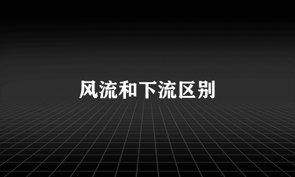 风流和下流区别