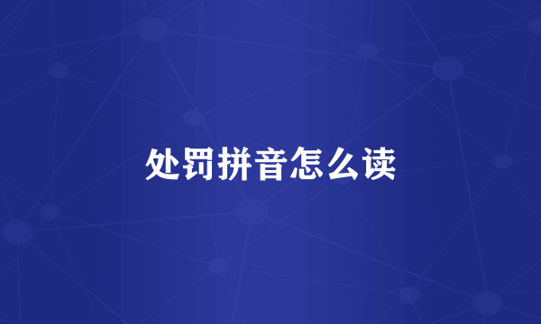 处罚拼音怎么读