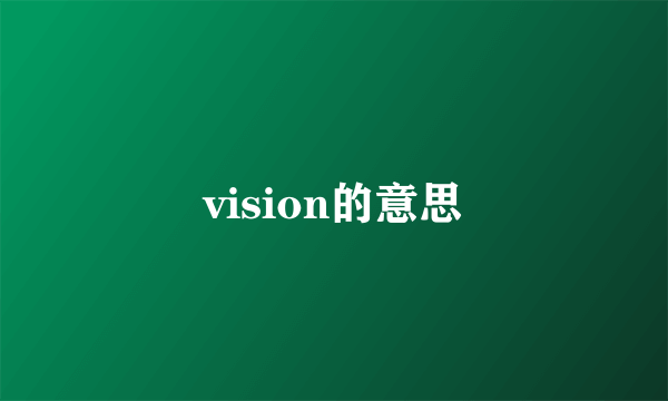 vision的意思