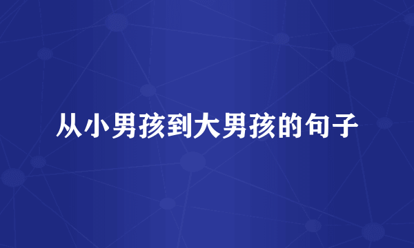 从小男孩到大男孩的句子