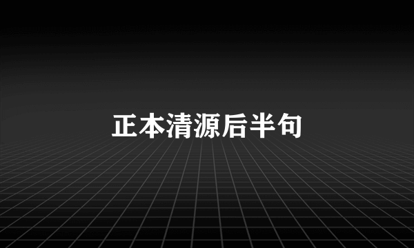 正本清源后半句