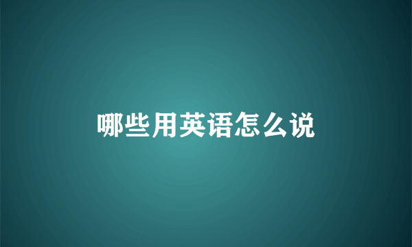 哪些用英语怎么说