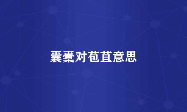 囊橐对苞苴意思