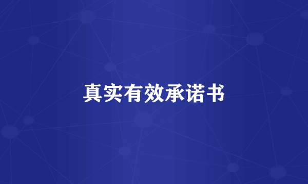 真实有效承诺书