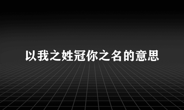 以我之姓冠你之名的意思