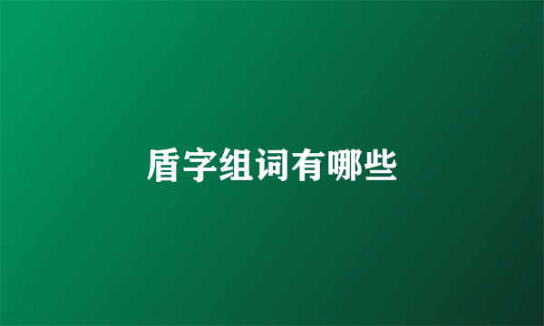 盾字组词有哪些