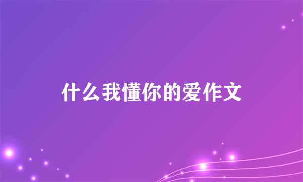 什么我懂你的爱作文