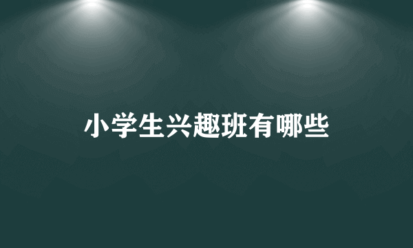 小学生兴趣班有哪些