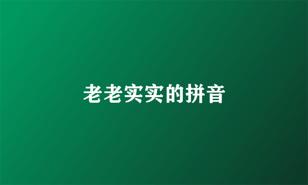 老老实实的拼音