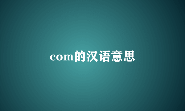 com的汉语意思