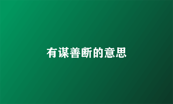 有谋善断的意思