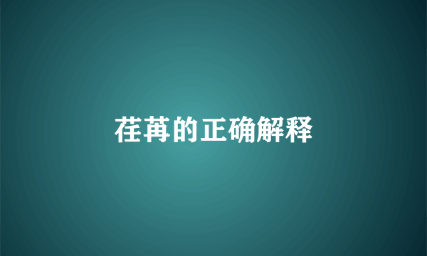 荏苒的正确解释