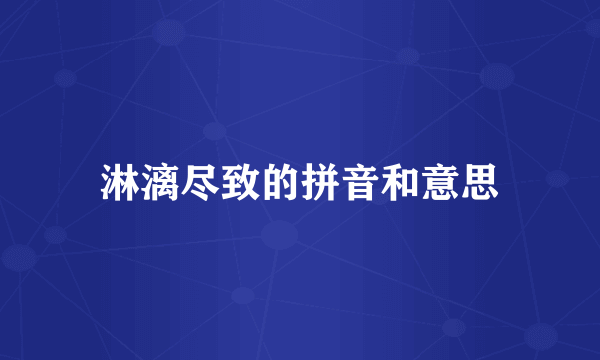 淋漓尽致的拼音和意思