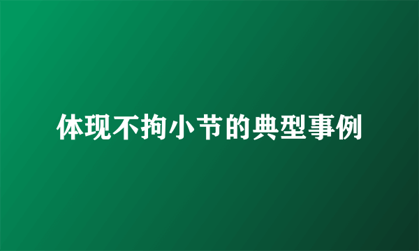 体现不拘小节的典型事例