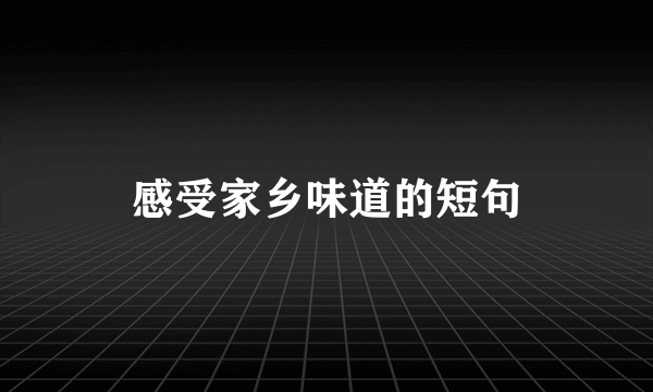 感受家乡味道的短句