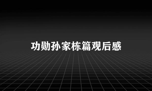 功勋孙家栋篇观后感