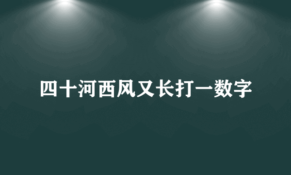 四十河西风又长打一数字