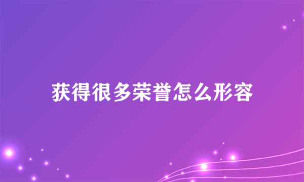获得很多荣誉怎么形容