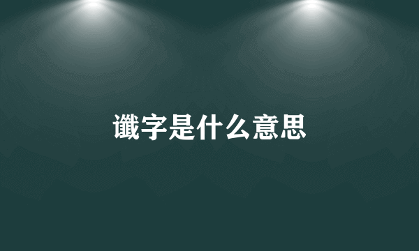 谶字是什么意思