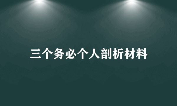 三个务必个人剖析材料