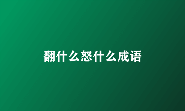 翻什么怒什么成语