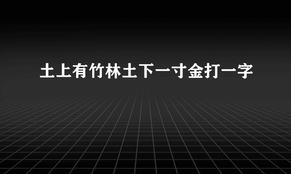 土上有竹林土下一寸金打一字