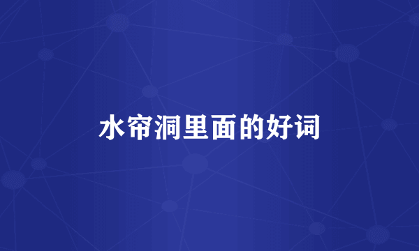 水帘洞里面的好词