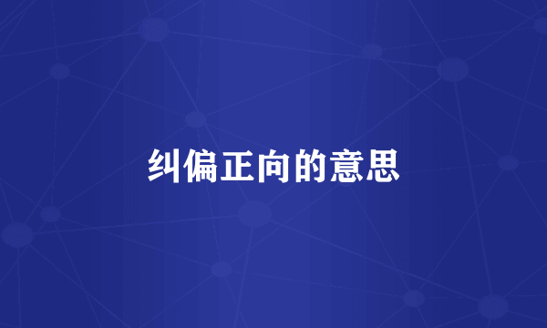 纠偏正向的意思