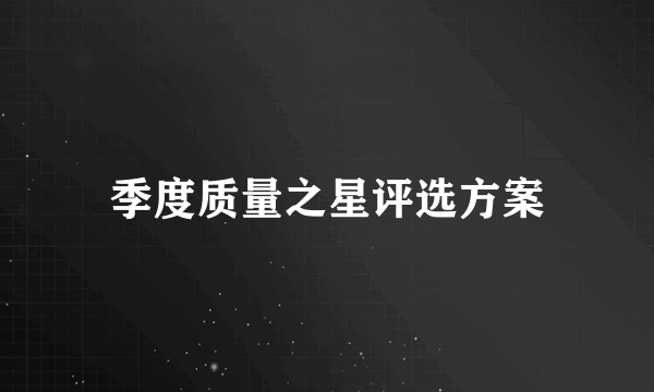 季度质量之星评选方案