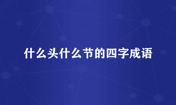 什么头什么节的四字成语
