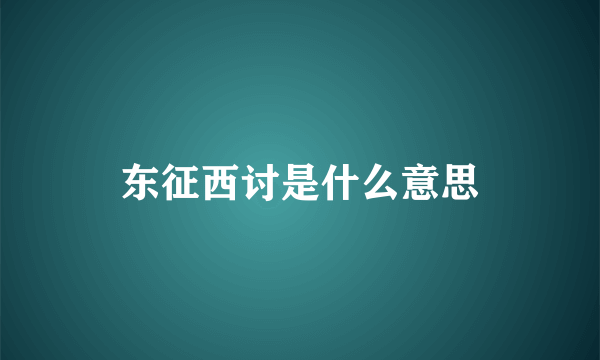 东征西讨是什么意思