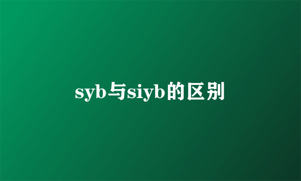 syb与siyb的区别