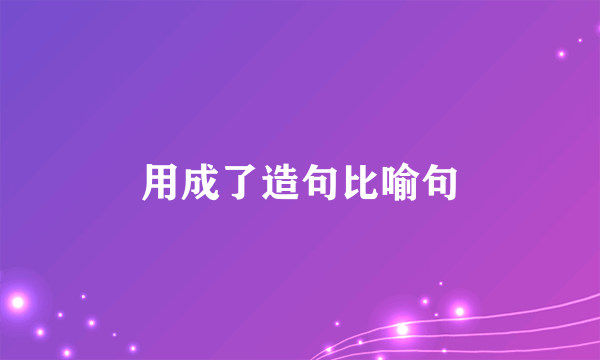 用成了造句比喻句