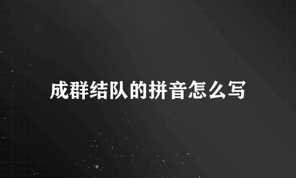 成群结队的拼音怎么写