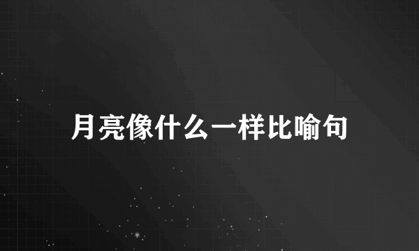 月亮像什么一样比喻句