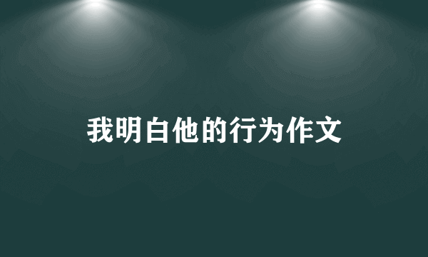 我明白他的行为作文