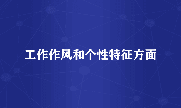 工作作风和个性特征方面