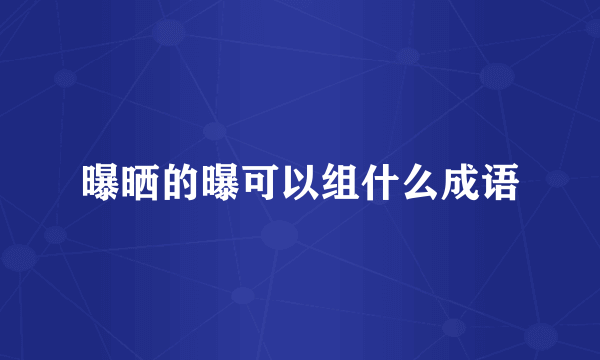 曝晒的曝可以组什么成语