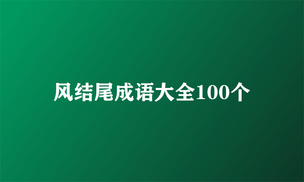 风结尾成语大全100个