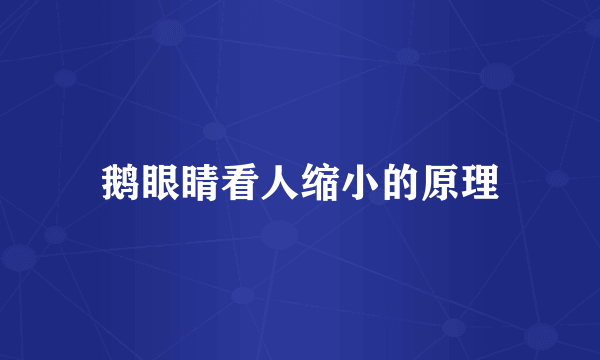 鹅眼睛看人缩小的原理