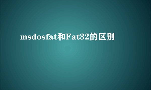 msdosfat和Fat32的区别