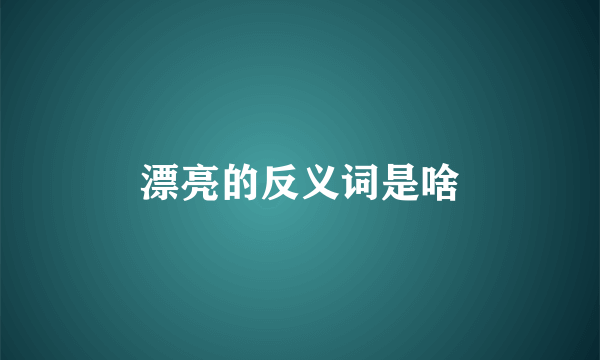 漂亮的反义词是啥