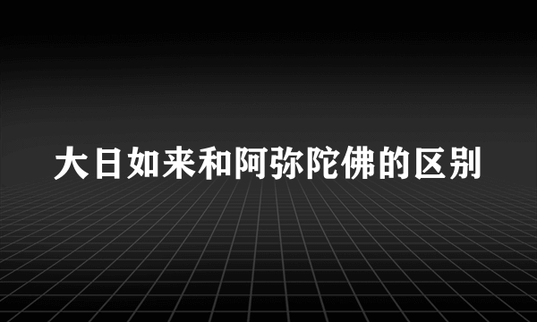 大日如来和阿弥陀佛的区别
