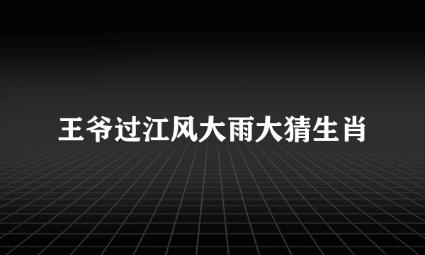 王爷过江风大雨大猜生肖